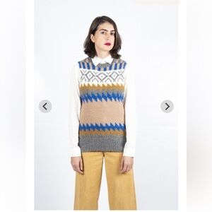 Ichi Wool Blend Knit Sweater Vest Size XS